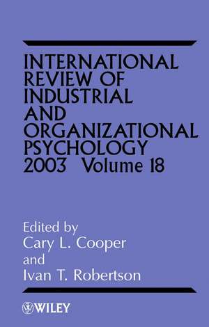 International Review of Industrial & Organizational Psychology 2003 V18 de CL Cooper