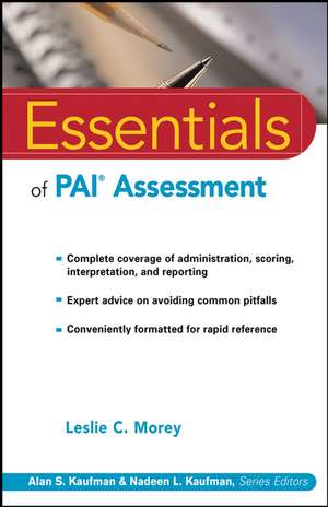 Essentials of PAI Assessment de LC Morey