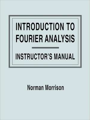 Introduction to Fourier Analysis TM t/a de N Morrison