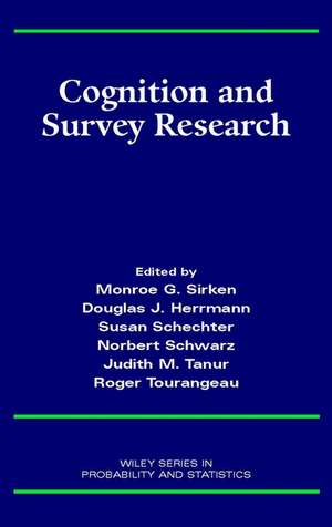 Cognition and Survey Research de MG Sirken