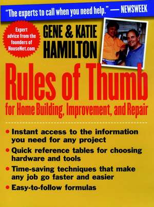 Rules of Thumb for Home Building de K Hamilton