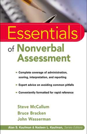 Essentials of Nonverbal Assessment de S McCallum