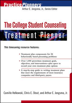 The College Student Counseling Treatment Planner de AE Jongsma