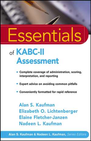 Essentials of KABC–II Assessment de AS Kaufman