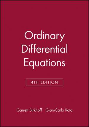 Ordinary Differential Equations 4e de G Birkhoff