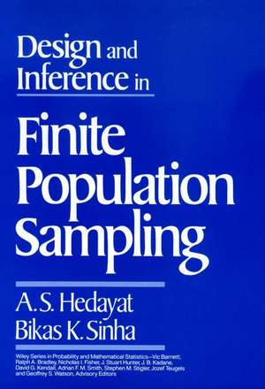 Design and Inference in Finite Population Sampling de AS Hedayat