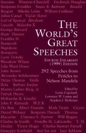 The World's Great Speeches: Fourth Enlarged (1999) Edition de Lewis Copeland