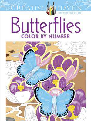 Creative Haven Butterflies Color by Number Coloring Book de Jan Sovak