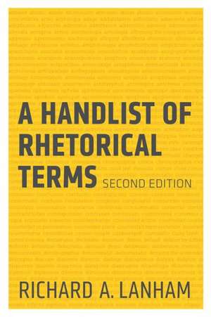 A Handlist of Rhetorical Terms 2e de Richard Lanham