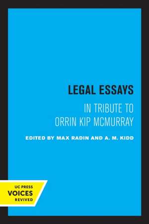 Legal Essays – In Tribute to Orrin Kip McMurray de Max Radin