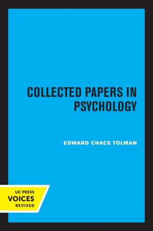 Collected Papers in Psychology de Edward Chace Tolman