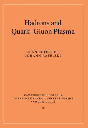 Hadrons and Quark–Gluon Plasma de Jean Letessier