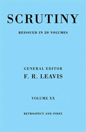 Scrutiny vol. 20 Index & Retrosp de F. R. Leavis