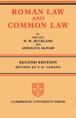 Roman Law and Common Law: A Comparison in Outline de W. W. Buckland