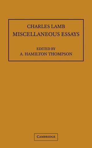 Miscellaneous Essays de Charles Lamb