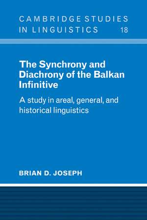 The Synchrony and Diachrony of the Balkan Infinitive: A Study in Areal, General and Historical Linguistics de Brian D. Joseph