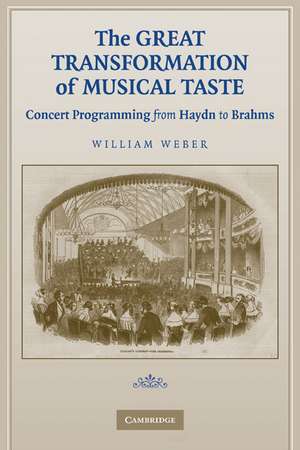 The Great Transformation of Musical Taste: Concert Programming from Haydn to Brahms de William Weber