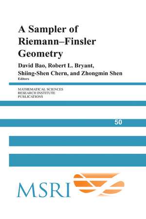 A Sampler of Riemann-Finsler Geometry de David Bao