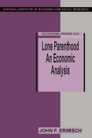 Lone Parenthood: An Economic Analysis de John F. Ermisch