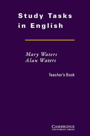 Study Tasks in English Teacher's Book de Mary Waters