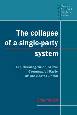 The Collapse of a Single-Party System: The Disintegration of the Communist Party of the Soviet Union de Graeme Gill