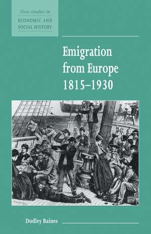 Emigration from Europe 1815–1930 de Dudley Baines