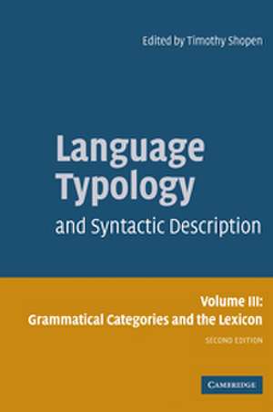 Language Typology and Syntactic Description de Timothy Shopen