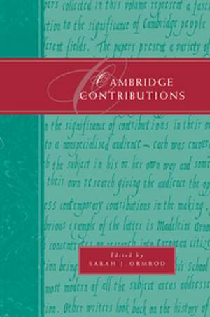 Cambridge Contributions de Sarah J. Ormrod