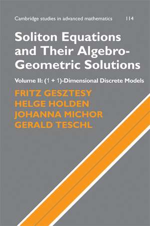 Soliton Equations and Their Algebro-Geometric Solutions: Volume 2, (1+1)-Dimensional Discrete Models de Fritz Gesztesy