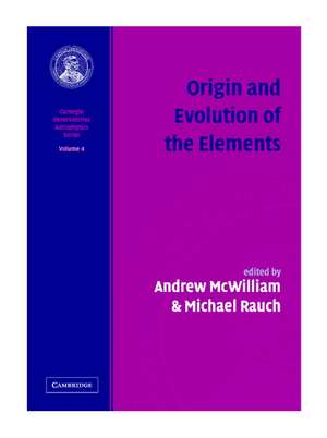 Origin and Evolution of the Elements de Andrew Mcwilliam
