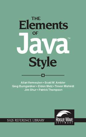 The Elements of Java™ Style de Allan Vermeulen