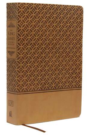 KJV Study Bible, Large Print, Leathersoft, Tan, Thumb Indexed, Red Letter: Second Edition de Thomas Nelson