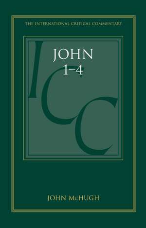 John 1-4 (ICC): A Critical and Exegetical Commentary de Revd Canon John F McHugh