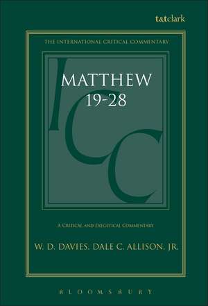 Matthew 19-28: Volume 3 de W. D. Davies