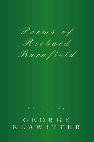 Poems of Richard Barnfield de George Klawitter