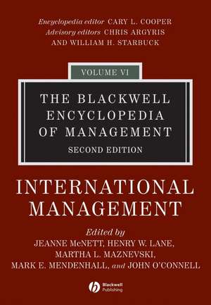 The Blackwell Encyclopedia of Management – International Management V 6 2e de J McNett