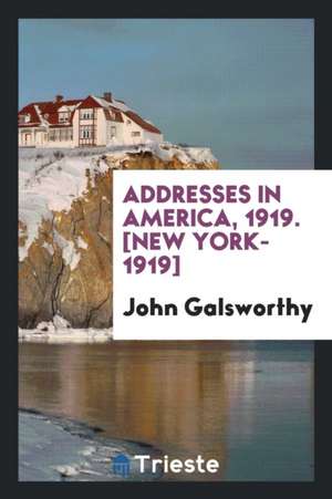 Addresses in America, 1919 de John Galsworthy