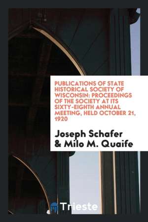 Proceedings de Wisconsin State Historical Society