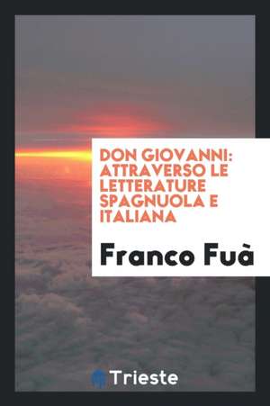 Don Giovanni: Attraverso Le Letterature Spagnuola E Italiana de Franco Fua