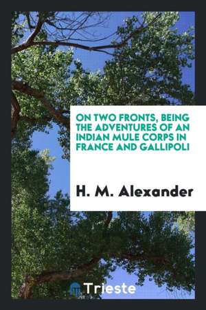 On Two Fronts, Being the Adventures of an Indian Mule Corps in France and Gallipoli de H. M. Alexander