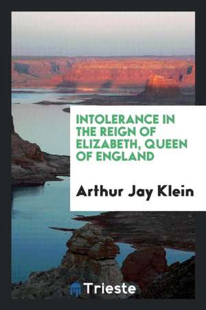 Intolerance in the Reign of Elizabeth, Queen of England de Arthur Jay Klein