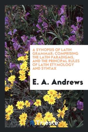 A Synopsis of Latin Grammar; Comprising the Latin Paradigms, and the Principal Rules of Latin Etymology and Syntax de E. A. Andrews