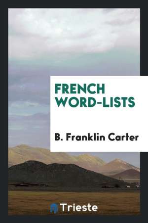 French Word-Lists de B. Franklin Carter