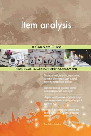 Item analysis A Complete Guide de Gerardus Blokdyk