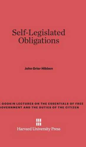 Self-Legislated Obligations de John Grier Hibben