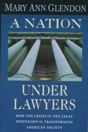 A Nation Under Lawyers – How the Crisis in the Legal Profession Is Transforming American Society (Cobe) de Mary Ann Glendon