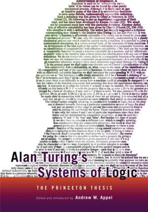 Alan Turing′s Systems of Logic – The Princeton Thesis de Andrew W. Appel