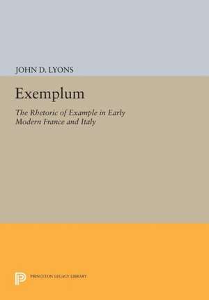 Exemplum – The Rhetoric of Example in Early Modern France and Italy de John D. Lyons