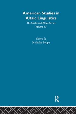 American Studies in Altaic Linguistics de Nicholas Poppe