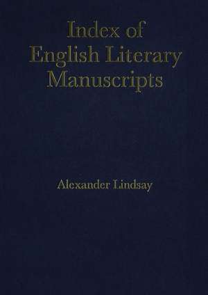 INDEX OF ENGLISH LITERARY MANU